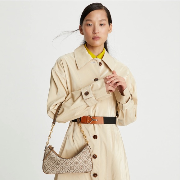 TORY BURCH HAZELNUT T MONOGRAM STUDIO BAG - Picture 6 of 6